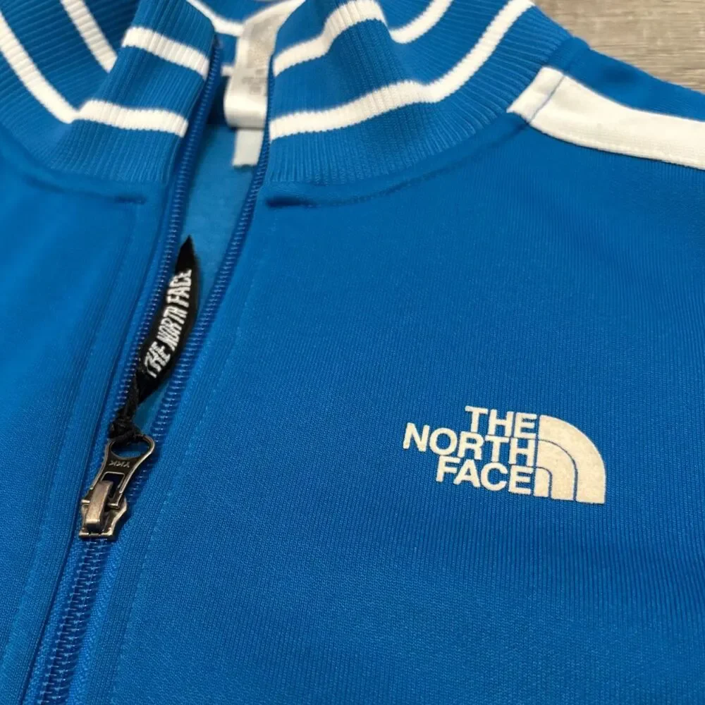The North Face Boys Slacker Track Jacket Blue White‎ Retro Sporty Size Large